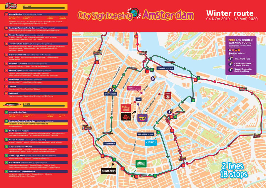 Amsterdam: Combo Rijksmuseum & Hop-On Hop-Off Bus - Stop-by-stop: what each part of the route is best for