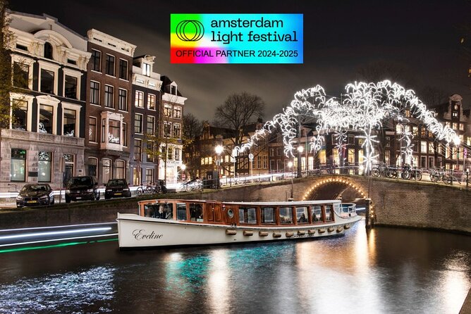Amsterdam Light Festival: Heated Boat Cruise + Hot Drinks & Bite - On Board Booot Amsterdam: Covered Comfort, Tight Quarters, Window Fog
