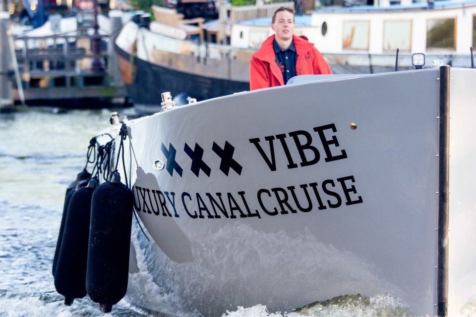 Amsterdam: Private Cruise with Drinks & Pizza or Burger - Luxury Open Boat Comfort, Plus a Weather Cover